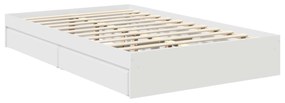 vidaXL Κρεβάτι Αποθήκης Λευκό 120 x 200 cm Επεξεργασμένο ξύλο