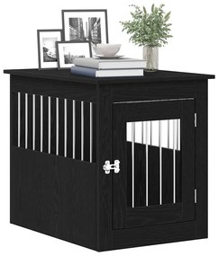 vidaXL Έπιπλα Κλουβιού για Σκύλους Μαύρο Δρυς 75x55x65 εκ. από Τεχνητό Ξύλο