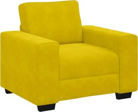 vidaXL Πολυθρόνα Κίτρινη Βελούδινη 100x77x82 εκ.