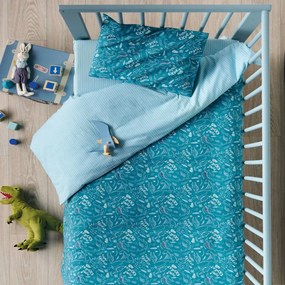 Σεντόνια Βρεφικά Retile (Σετ 2τμχ) Blue Kentia Λίκνου 70x120cm 100% Βαμβάκι