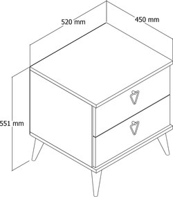 Κομοδίνο Δρυς REPREN 52x45x55.1