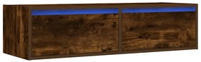 vidaXL Έπιπλο Τηλεόρασης με LED Καπνιστή Δρυς 100X35,5x25 εκ.