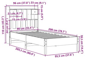 ΚΡΕΒΑΤΙ ΒΙΒΛΙΟΘΗΚΗ ΧΩΡΙΣ ΣΤΡΩΜΑ 90X200 ΕΚ ΜΑΣΙΦ ΞΥΛΟ ΠΕΥΚΟΥ 3322919