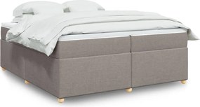 vidaXL Κρεβάτι Boxspring με Στρώμα Taupe 200x200 εκ. Υφασμάτινο