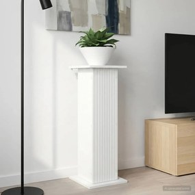 vidaXL Βάση φυτών Γυαλιστερό Λευκό 30,5 x 30 x 80,5 εκ