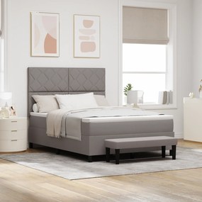 vidaXL Κρεβάτι με Ελατήριο και Στρώμα Taupe 140x190 εκ. Ύφασμα