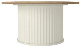 Τραπεζάκι σαλονιού Bohema Megapap χρώμα ivory - sepet oak Ø85x43,2εκ.