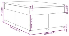 Κρεβάτι Boxspring με Στρώμα Σκούρο Γκρι 120x200 εκ. Υφασμάτινο - Γκρι