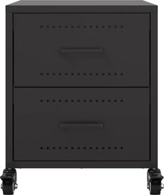 vidaXL Κομοδίνα 2 τεμ. Μαύρο 36x39x43,5 εκ. από Χάλυβα