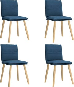 vidaXL Καρέκλες Τραπεζαρίας 4 τεμ. Μπλε Υφασμάτινες