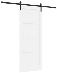 vidaXL Συρόμενη Πόρτα  με Σετ Υλικών Λευκή 83x202 εκ. Ξύλο Πεύκου