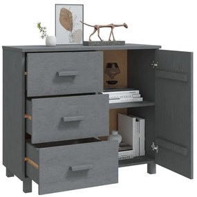 vidaXL Συρταριέρα HAMAR Σκ. Γκρι 90 x 40 x 80 εκ. Μασίφ Ξύλο Πεύκου
