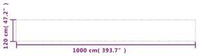 Διαχωριστικό Βεράντας Άμμου 120x1000εκ 100% Πολ. Ύφασμα Oxford - Κίτρινο