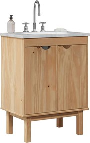 vidaXL Ντουλάπι Μπάνιου OTTA 59x40x80 εκ. Μασίφ Ξύλο Πεύκου