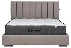Επενδυμένο Κρεβάτι Udine Fylliana Μπέζ Διπλό 160x200 εκ. 167x214x115 εκ.