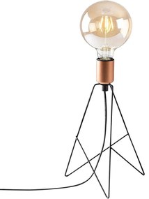 Φωτιστικό Επιτραπέζιο Piramit 521SHN2225 21x21x35cm 1xE27 40W Black-Copper Opviq