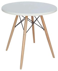 Τραπέζι RANDY Λευκό Ξύλο/Βερζαλίτ 60x60x71/Φ60x4cm