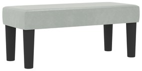 vidaXL Κρεβάτι Box Spring με στρώμα & πάγκο  Ανοιχτό γκρι 100x200 εκ Βελούδο