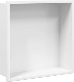 vidaXL Εσοχή Ντους Βουρστ. Λευκό Ματ 32x32x9 εκ. Αν. Ατσάλι