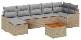 vidaXL Σετ Καναπέ Κήπου 8 pcs Beige, ανοιχτό γκρι