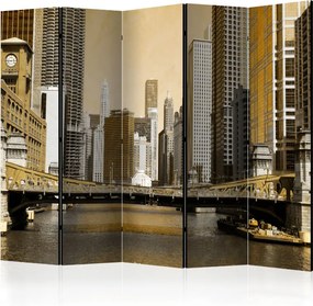 Διαχωριστικό με 5 τμήματα - Chicago's bridge (vintage effect) II [Room Dividers]