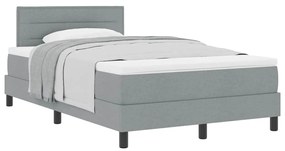 vidaXL Κρεβάτι box spring με στρώμα Ανοιχτό γκρι 120 x 200 cm ύφασμα