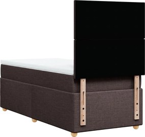 vidaXL Κρεβάτι Boxspring με Στρώμα Σκούρο Καφέ 80x200 εκ. Υφασμάτινο