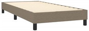 vidaXL Κρεβάτι Boxspring με Στρώμα &amp; LED Taupe 90x190 εκ. Υφασμάτινο