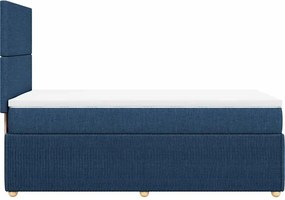 vidaXL Κρεβάτι Boxspring με Στρώμα Μπλε 90x200 εκ.Υφασμάτινο