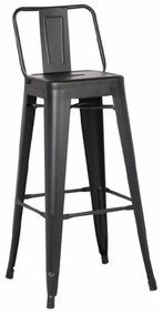 Σκαμπό Μπάρ Relix Black Mat Ε5199,1M 43X43Χ100 cm Metal