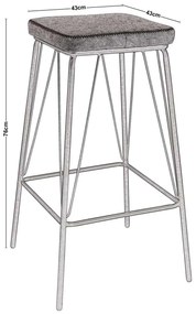 Σκαμπώ BAR PANTON Μεταλικό Μαύρο/Pu Brown 43x43x76cm (Σετ 2 ΤΕΜ)