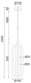 ΚΡΕΜΑΣΤΟ ΦΩΤΙΣΤΙΚΟ LED 16W 3000K 1120LM VENUS ΧΡΩΜΙΟ ΜΕΤ/ΚΟ IP20 15X15XH230CM - Μέταλλο - ZM33LEDP15CH