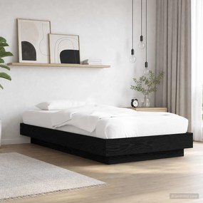 vidaXL Κρεβάτι με φωτισμό LED Μαύρη Δρυς 80 x 200 cm