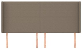vidaXL Κεφαλάρι με Πτερύγια Taupe 203x16x118/128 εκ. Υφασμάτινο