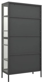vidaXL Ντουλάπα Βιτρίνας Ανθρακί 90x40x180 εκ. Ατσάλι / Ψημένο Γυαλί