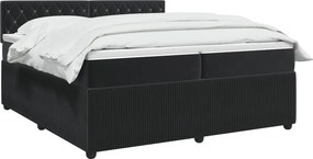 vidaXL Κρεβάτι box spring με στρώμα Μαύρο 200 x 200 cm Βελούδο