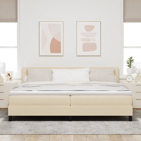 vidaXL Κρεβάτι με Στρώμα Cream 200x200 εκ. Ύφασμα
