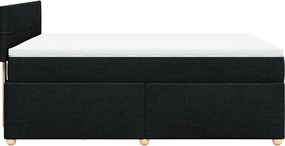 vidaXL Κρεβάτι Boxspring με Στρώμα Μαύρο 140x190 εκ. Υφασμάτινο