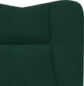vidaXL Πολυθρόνα Σκούρο Πράσινο 63 x 67 x 94 εκ. Βελούδο