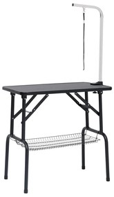 vidaXL Τραπέζι Καλλωπισμού Κατοικίδιων Ρυθμιζόμενο 1 Θηλιά &amp; Καλάθι