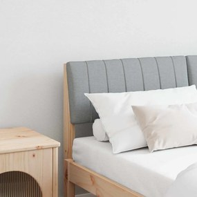 vidaXL Ταπετσαρισμένο κεφαλάρι Ανοιχτό γκρι 140 cm