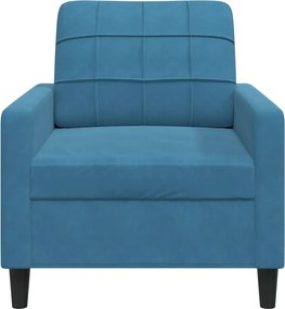 vidaXL Πολυθρόνα Μπλε 60 εκ. Βελούδινη