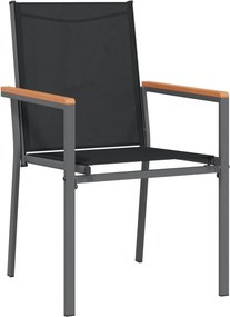 vidaXL Σετ Τραπεζαρίας Κήπου 9 Τεμαχίων Μαύρο Textilene &amp; Ατσάλι