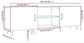 ΈΠΙΠΛΟ ΤΗΛΕΟΡΑΣΗΣ ΓΚΡΙ SONOMA 150X30X50 ΕΚ. ΑΠΟ ΕΠΕΞΕΡΓ. ΞΥΛΟ 829074