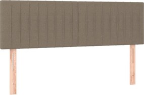 vidaXL Κρεβάτι Boxspring με Στρώμα Taupe 140x190 εκ. Υφασμάτινο