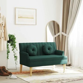 vidaXL Παγκάκι Σκούρο Πράσινο 113x64,5x75,5 εκ. με Μαξιλάρια