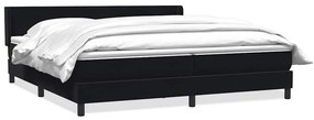 vidaXL Κρεβάτι Boxspring με Στρώμα Μαύρο 200x210 εκ. Βελούδινο