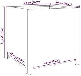 Ζαρντινιέρα Κήπου Λαδί 50x50x50 εκ. από Ατσάλι - Πράσινο