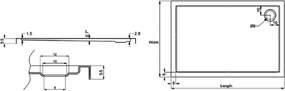 Karag New Flat 5 Bianco 72x110 - Παραλληλογραμμη ντουζιέρα ακρυλική