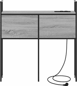 vidaXL Κεφαλάρι Αποθήκης με Σταθμό Φόρτισης Γκρι sonoma